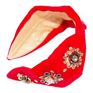 L. Erickson/Neiman Marcus Beaded Flower Headband Velvet